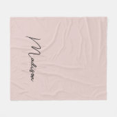 Modern Monogram Name Script Blank Pink Fleecedecke (Vorderseite (Horizontal))