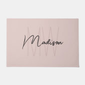 Modern Monogram Name Script Blank Pink Fußmatte (Vorderseite)