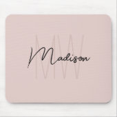 Modern Monogram Name Script Blank Pink Mousepad (Vorne)