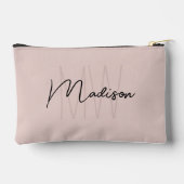Modern Monogram Name Script Blank Pink Zubehörtasche (Rückseite)