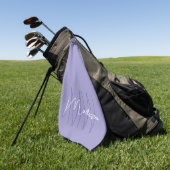 Modern Monogram Name Script Lila Golfhandtuch (Gras)
