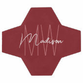 Modern Monogram Name Script Red Fußball (Flach)