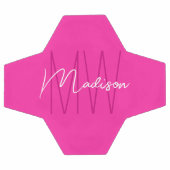 Modern Monogram Name Script rosa Fußball (Flach)