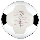 Modern Monogram Name Script Tan Pink Fußball (Gedreht)