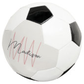 Modern Monogram Name Script Tan Pink Fußball (Dreiviertel)