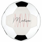 Modern Monogram Name Script Tan Pink Fußball (Vorderseite)