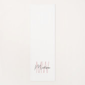 Modern Monogram Name Script Weiß Rosa Yogamatte (Vorderseite)