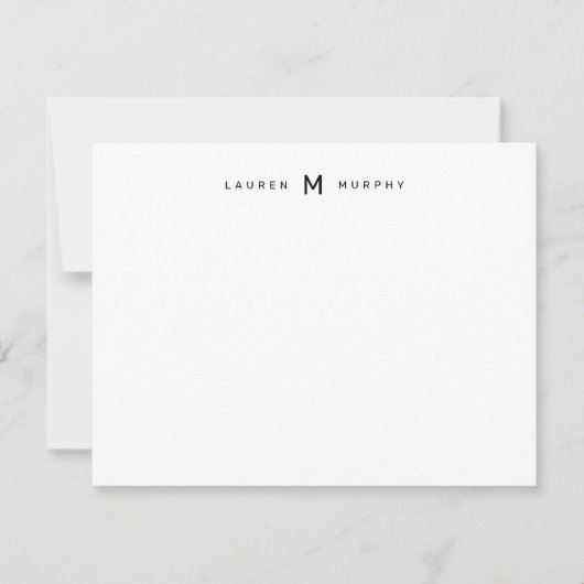 Modern Monogram Name Trendy Typografy Mitteilungskarte (Vorderseite)