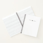 Modern Monogram Name Trendy Typografy Notebook Notizblock (Innenseite)