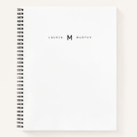 Modern Monogram Name Trendy Typografy Notebook