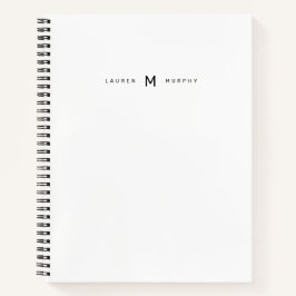 Modern Monogram Name Trendy Typografy Notebook Notizblock