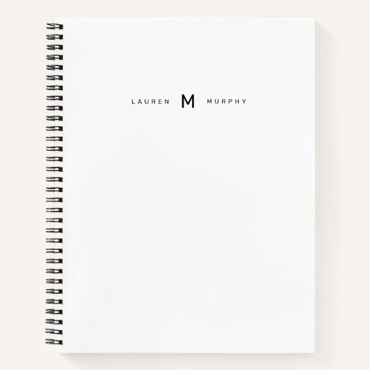 Modern Monogram Name Trendy Typografy Notebook Notizblock (Vorderseite)