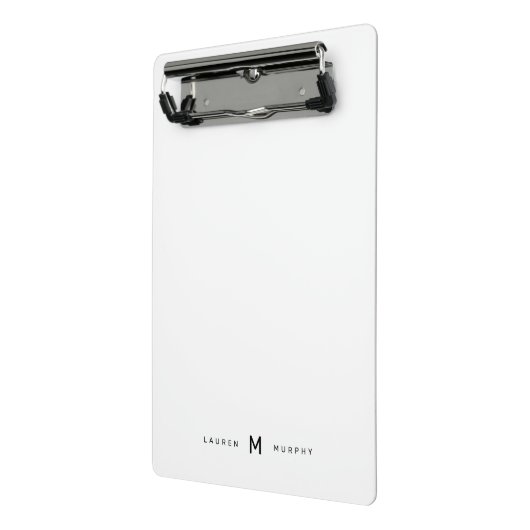 Modern Monogram Name Typografy Mini Clipboard Mini Klemmbrett (Gewinkelt2)