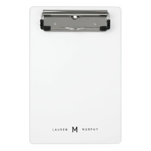 Modern Monogram Name Typografy Mini Clipboard Mini Klemmbrett