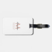 Modern Monogram Name White Blush Pink Black Simple Gepäckanhänger (Rückseite horizontal)