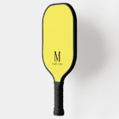 Modern Monogram Name Yellow Pickleball Schläger (Links)