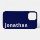 Modern Monogram Navy Blau iPhone Hülle (Rückseite (Horizontal))