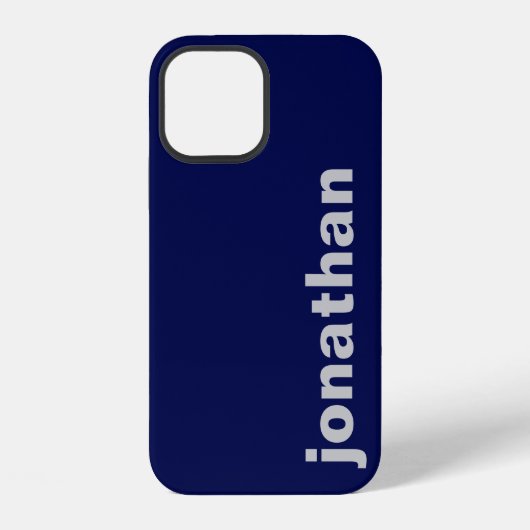 Modern Monogram Navy Blau iPhone Hülle (Rückseite)
