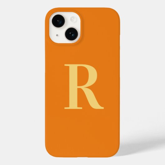 Modern Monogram Orange Case-Mate iPhone Hülle (Rückseite)