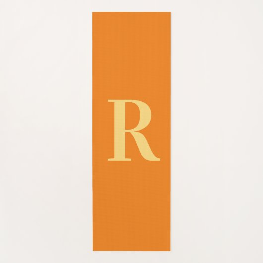 Modern Monogram Orange Yogamatte (Vorderseite)