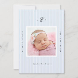 Modern Monogram Photo Birth Announcement Ankündigung