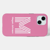 Modern Monogram Pink Case-Mate iPhone Hülle (Rückseite (Horizontal))