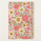 Modern Monogram Pink Floral Pattern 2023 Planer (Rückseite)