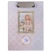 Modern Monogram Pink Lavender Doll Klemmbrett (Vorderseite)