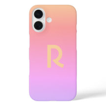 Modern Monogram Pink Lilac Ombre