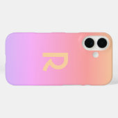 Modern Monogram Pink Lilac Ombre Case-Mate iPhone Hülle (Rückseite (Horizontal))