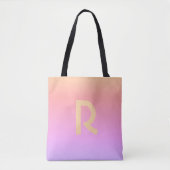 Modern Monogram Pink Lilac Ombre Tasche (Vorderseite)