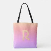Modern Monogram Pink Lilac Ombre Tasche (Rückseite)