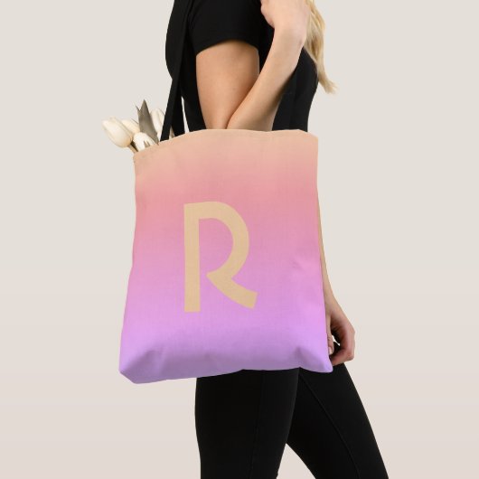 Modern Monogram Pink Lilac Ombre Tasche (Von Nahem)