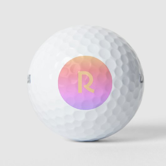 Modern Monogram Pink Lilac Peach Golfball (Vorderseite)