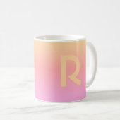 Modern Monogram Pink Lilac Peach Kaffeetasse (VorderseiteRechts)