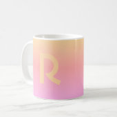 Modern Monogram Pink Lilac Peach Kaffeetasse (Vorderseite Links)