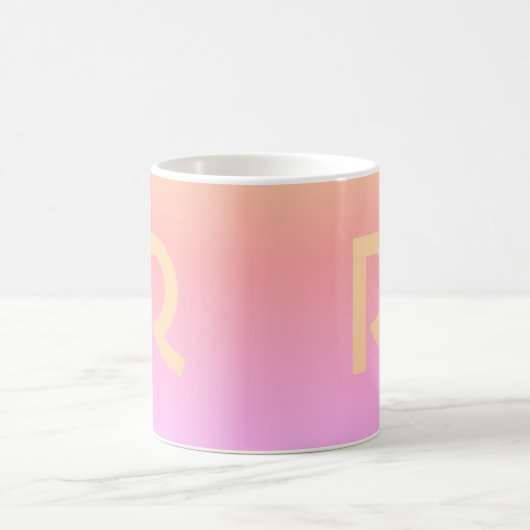 Modern Monogram Pink Lilac Peach Kaffeetasse (Mittel)