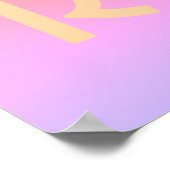 Modern Monogram Pink Lilac Peach Poster (Ecke)