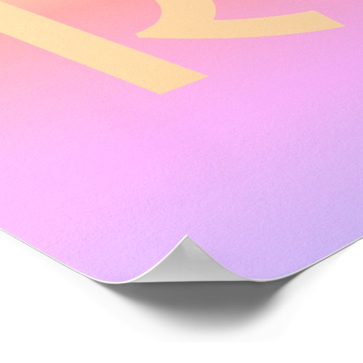 Modern Monogram Pink Lilac Peach Poster (Ecke)