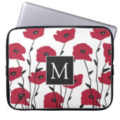 Modern Monogram Poppies Pattern Laptopschutzhülle (Vorderseite)