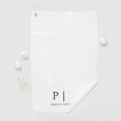 Modern Monogram Premium Golfhandtuch in Weiß (Insitu)