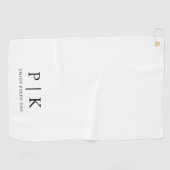 Modern Monogram Premium Golfhandtuch in Weiß (Horizontal)