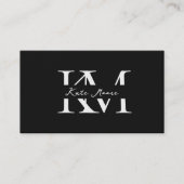 Modern Monogram Professional Black Marketing Visitenkarte (Vorderseite)