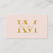 Modern Monogram Professional Gold Pink Marketing Visitenkarte (Vorderseite)