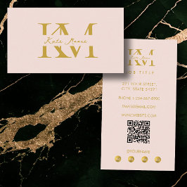 Modern Monogram Professional Gold Pink Marketing Visitenkarte