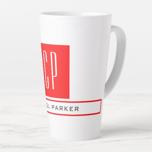 Modern Monogram Professional Plain Simple Name Milchtasse (Rechte Ecke)