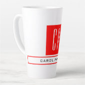 Modern Monogram Professional Plain Simple Name Milchtasse (Linke Ecke)