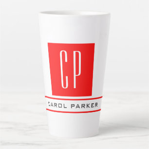 Modern Monogram Professional Plain Simple Name Milchtasse
