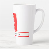 Modern Monogram Professional Plain Simple Name Milchtasse (Rechts)