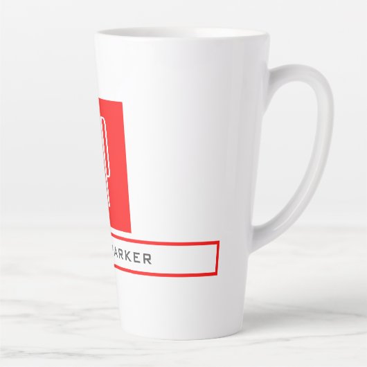 Modern Monogram Professional Plain Simple Name Milchtasse (Rechts)